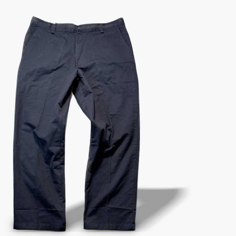 Dockers Chinos Mens 38x32 Flat Front Relaxed Fit Washed Navy Blue Pants NEW